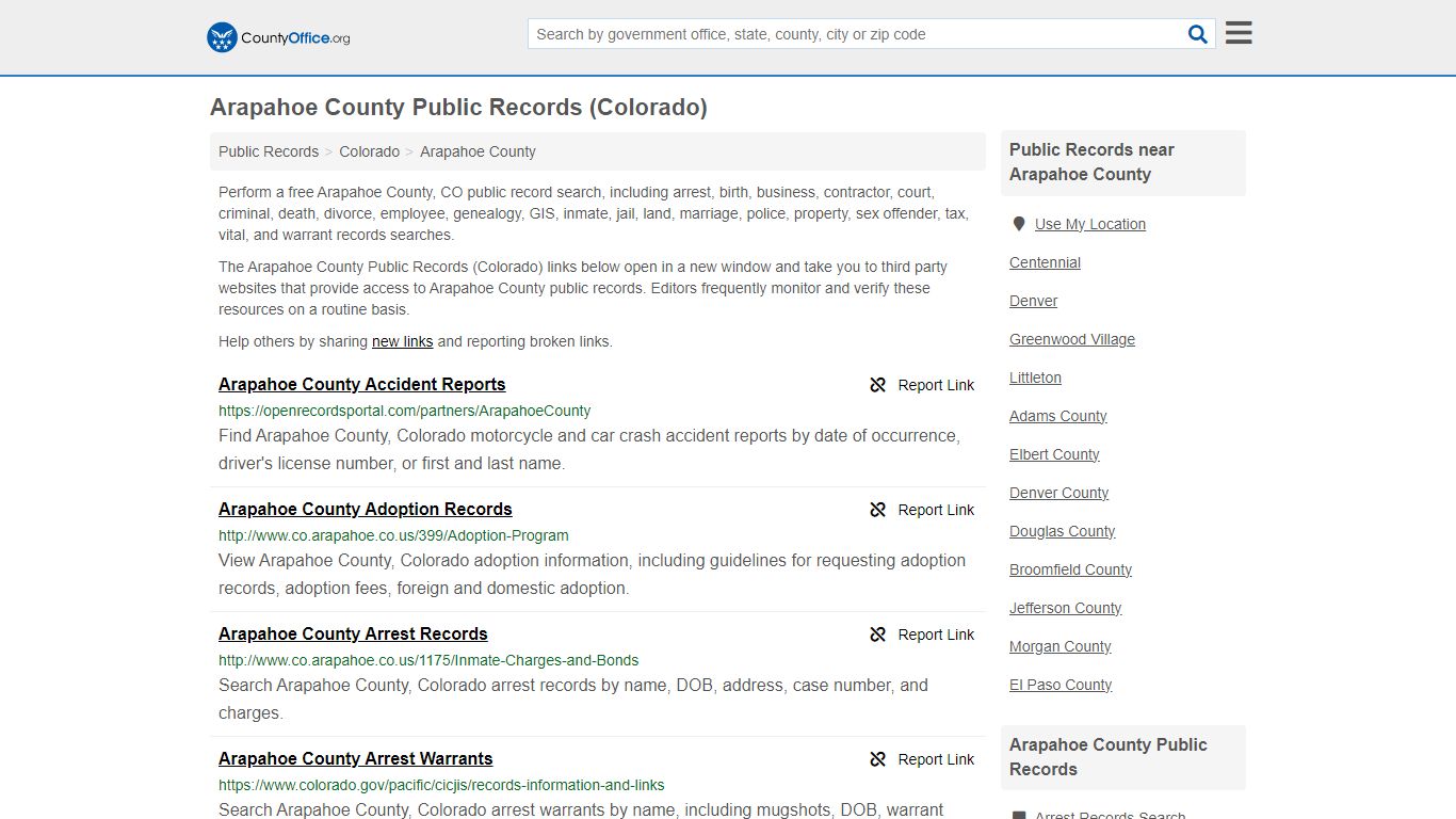 Arapahoe County Public Records (Colorado) - County Office