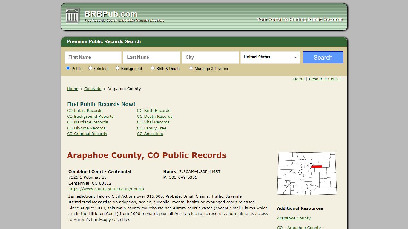 Arapahoe County Public Records | Search Colorado Government Databases